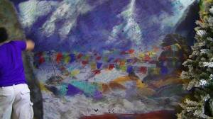 The only usable picture I got at the race expo. It's a wall that participants could sign their names on! 