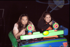Me and Cynthia on Buzz Lightyear's Space Ranger Spin