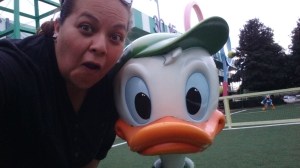 I stopped for a selfie with Louie in the courtyard near my room.